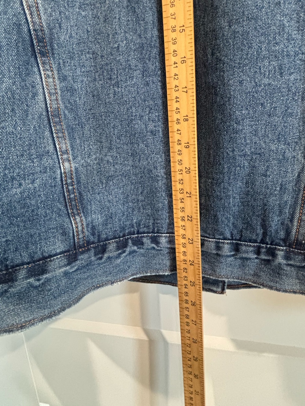 WOMENS Denim & CO. Sherpa-Lined Denim Jacket medium blue snaps on front SZ 14 - Picture 10 of 10